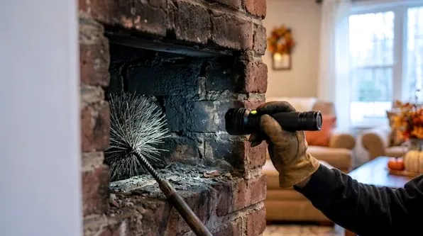 Fireplace safety check in an active-adult community home